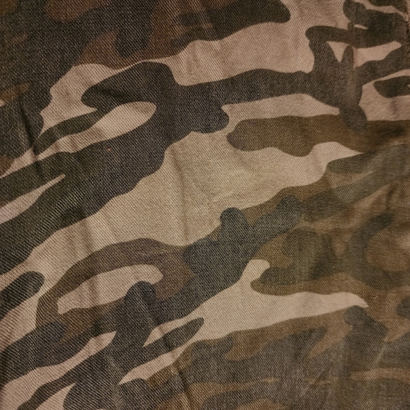 STORIA Taupe Camo Camouflage Cropped Ankle Distressed Military Zipper Joggers S - Picture 4 of 8